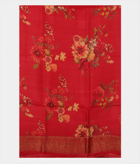 Red Tussar Saree T2490063