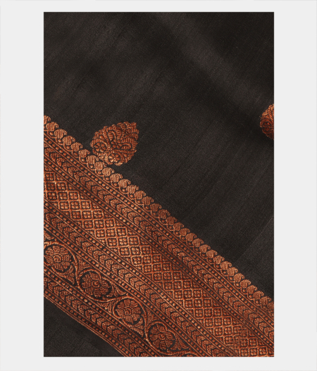 Black Tussar Saree T249001-image