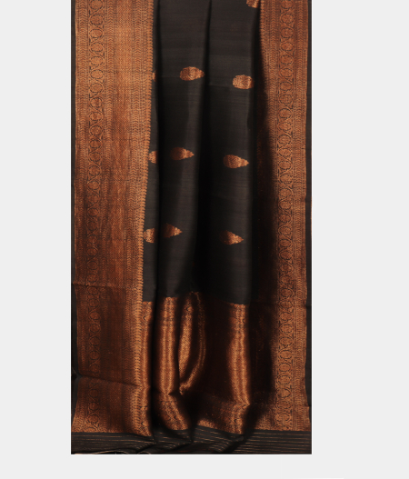 Black Tussar Saree T2490012
