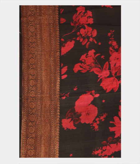 Black Tussar Saree T2490013