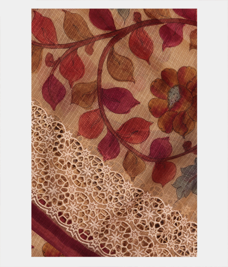 Beige Tussar Kota Saree T252745-image