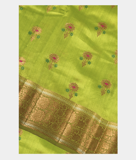 Light Green Green Chaniya Silk Saree T242708-image