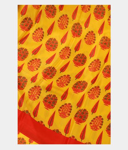 Yellow Satin Crepe Silk Saree NL9826-image