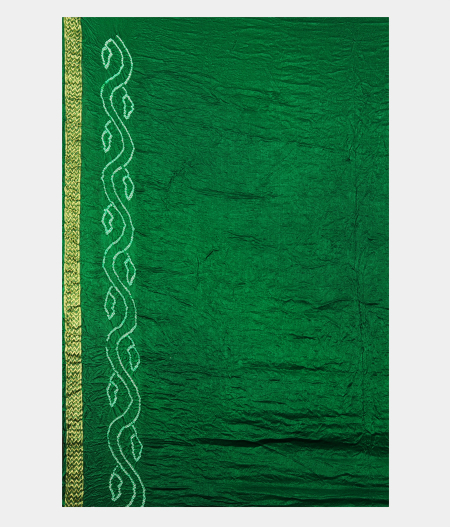 Green Bandhani Gajji Silk Saree T2502803
