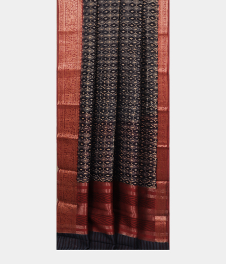 Bluish Grey Soft Printed Cotton Saree T2548972