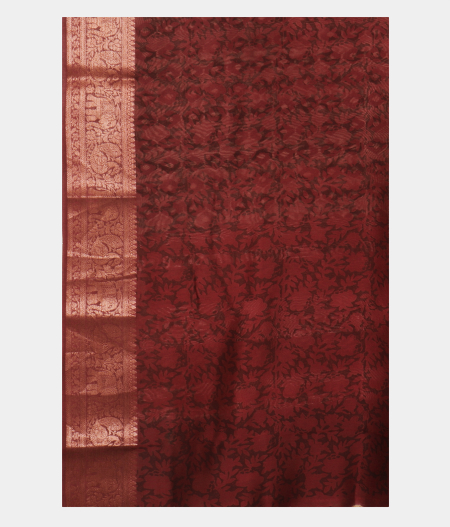 Bluish Grey Soft Printed Cotton Saree T2548973