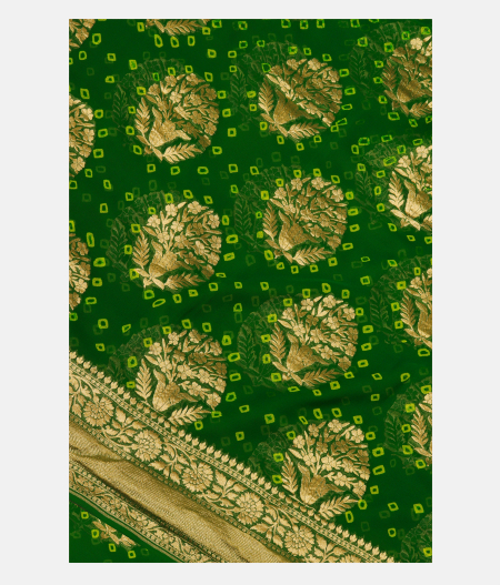 Green Banaras Georgette Silk Saree T162047-image