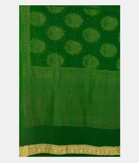 Green Banaras Georgette Silk Saree  T1620473