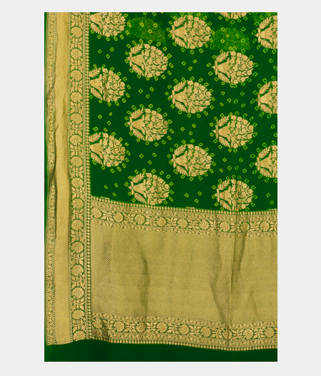 Green Banaras Georgette Silk Saree  T1620474