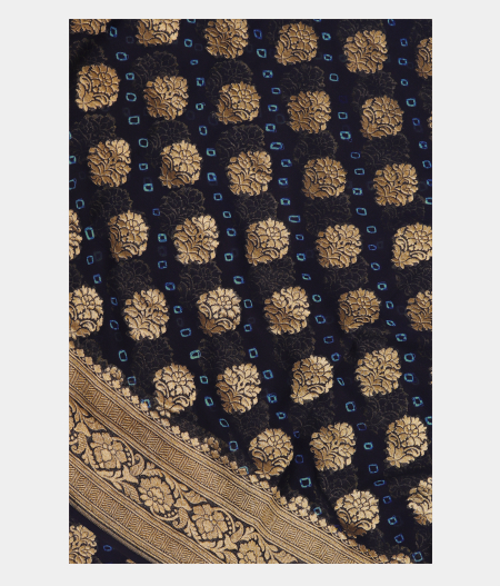 Blue Banaras Georgette Silk Saree T162045-image