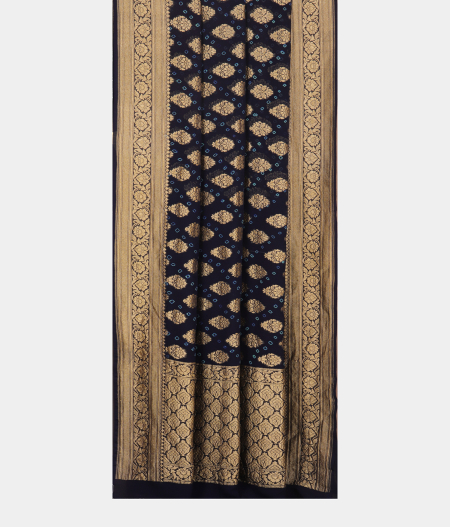 Blue Banaras Georgette Silk Saree T1620452