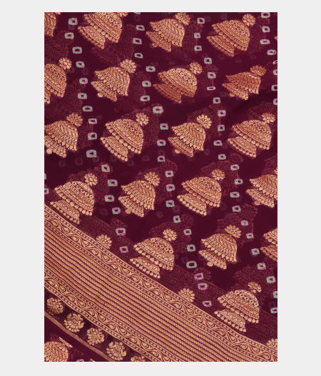 Purple Banaras Georgette Silk Saree T162041-image