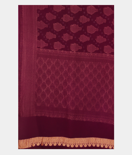 Purple Banaras Georgette Silk Saree T1620413