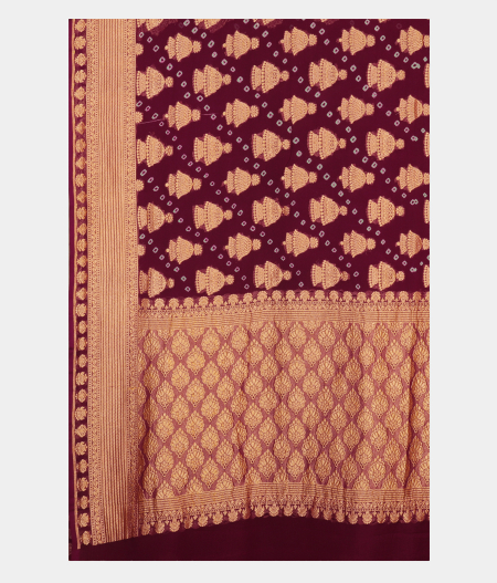 Purple Banaras Georgette Silk Saree T1620414