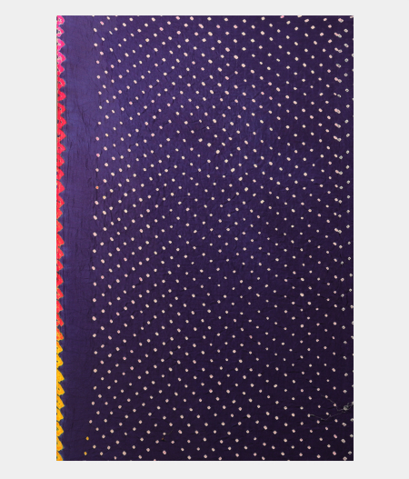 Dark Violet Bandhani Gajji Silk Saree T2538713
