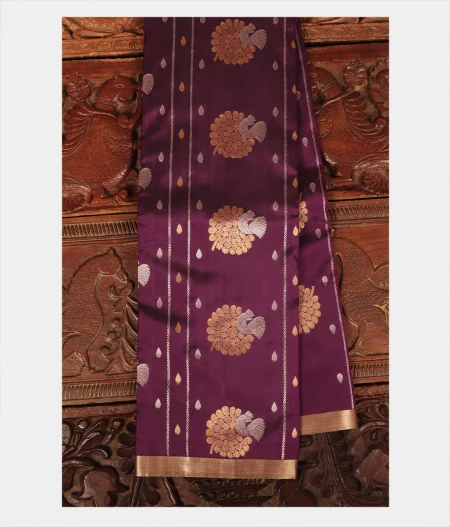 Wine Purple Handwoven Kanjivaram Silk Saree T176614-image