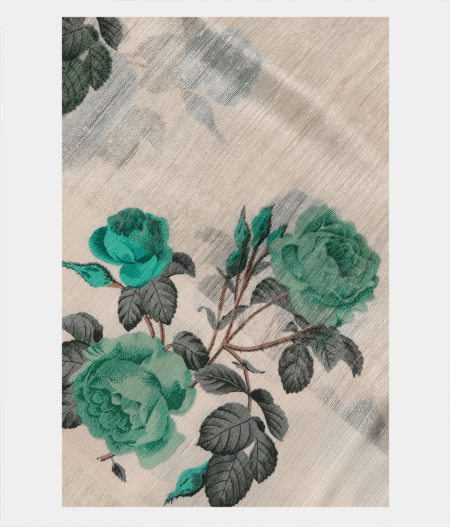 White Tussar Printed Saree T235402-image