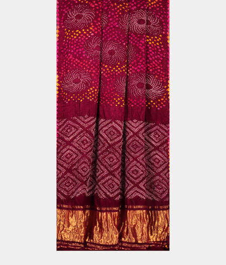 Purple Bandhani Gajji Silk Saree T2538692