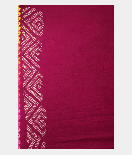 Purple Bandhani Gajji Silk Saree T2538693