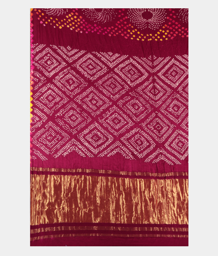 Purple Bandhani Gajji Silk Saree T2538694