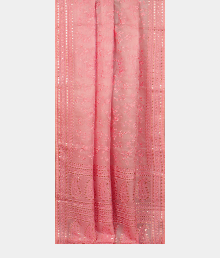 Pink Silk Kota Embroidery Saree T2442592
