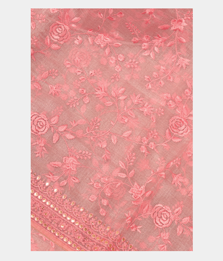 Pink Silk Kota Embroidery Saree T244259-image