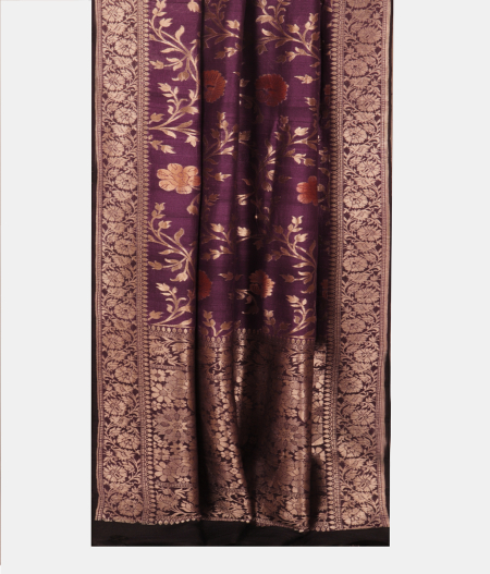 Purple Tussar Georgette Silk Saree T2559722