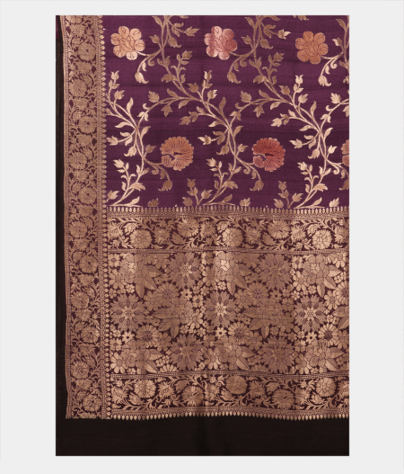 Purple Tussar Georgette Silk Saree T2559724