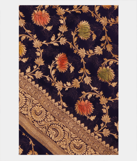Blue Banaras Georgette Silk Saree T255601-image