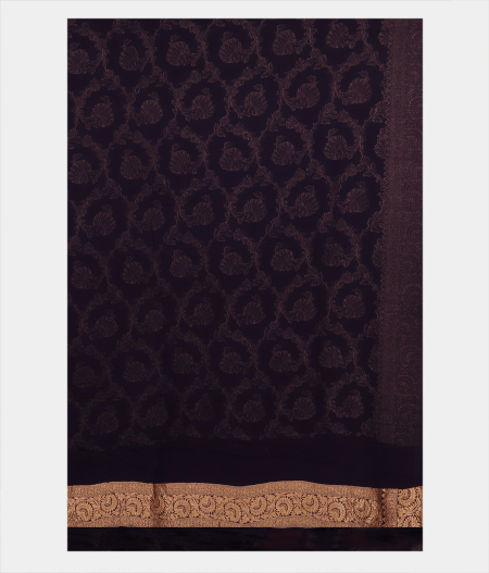 Blue Banaras Georgette Silk Saree T2556013