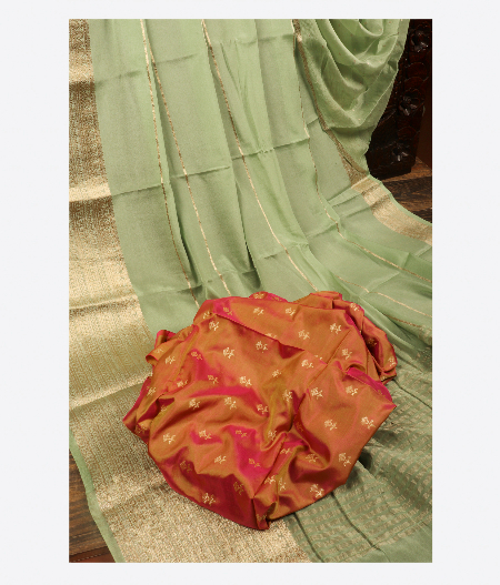 Pastel Green Mysore Silk Saree T249368-image