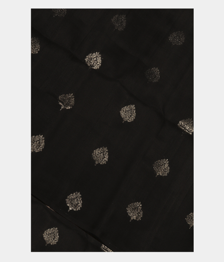 Black Woven Raw Silk Saree T256888-image