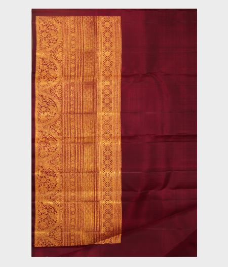 Burgundy Handwoven Kanjivaram Silk Saree T2575143