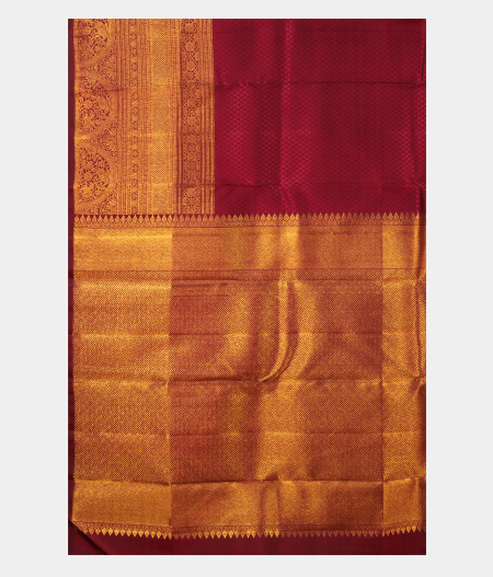 Burgundy Handwoven Kanjivaram Silk Saree T2575144