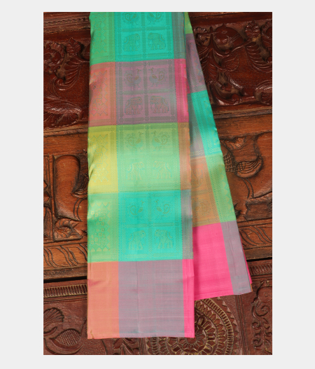 Multicolour Handwoven Kanjivaram Silk Saree T257714-image