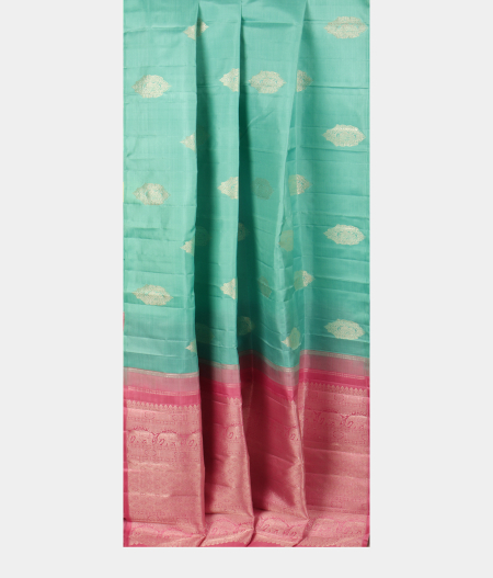 Sky Blue Handwoven Kanjivaram Silk Saree T2577652