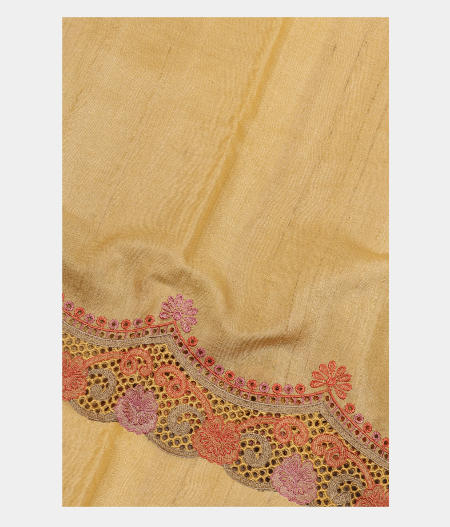 Cream Tussar Cut Work Saree T258141-image