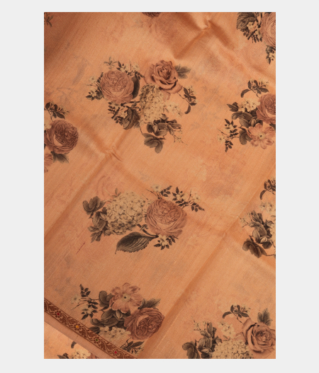 Light Peach Tussar Printed Saree T219724-image