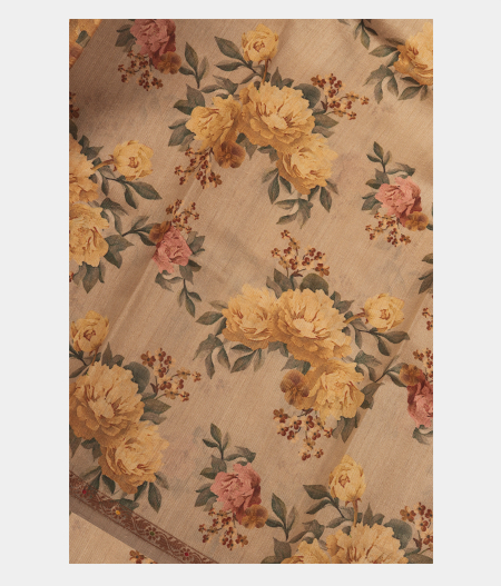 Grey Tussar Printed Saree T219720-image