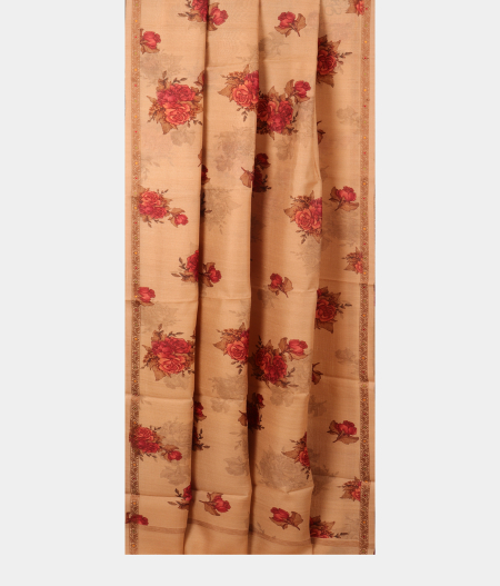 Beige Tussar Printed Saree T2197292