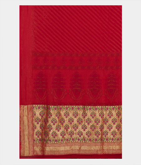 Red Banaras Georgette Silk Saree  T2356043