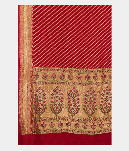 Red Banaras Georgette Silk Saree  T2356044