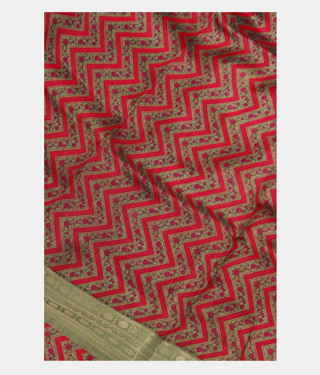 Greenish Grey Soft Tussar Printed Saree T257813-image