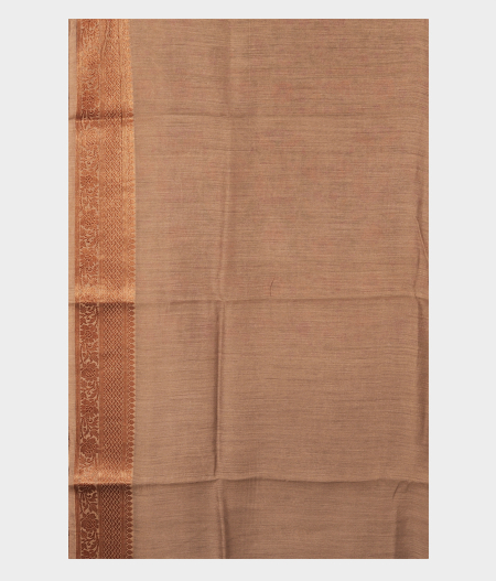 Grey Soft Tussar Printed Saree T2578023