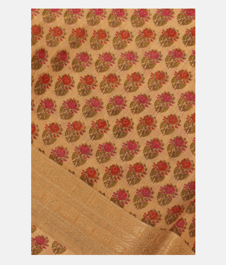 Beige Soft Tussar Printed Saree T257840-image