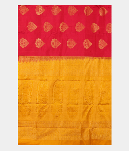 Red Handwoven Kanjivaram Silk Saree T2587824