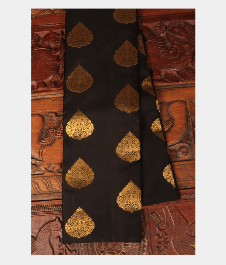Black Handwoven Kanjivaram Silk Saree T258783-image