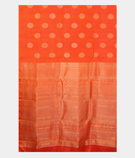 Orange Handwoven Kanjivaram Silk Saree T2587864
