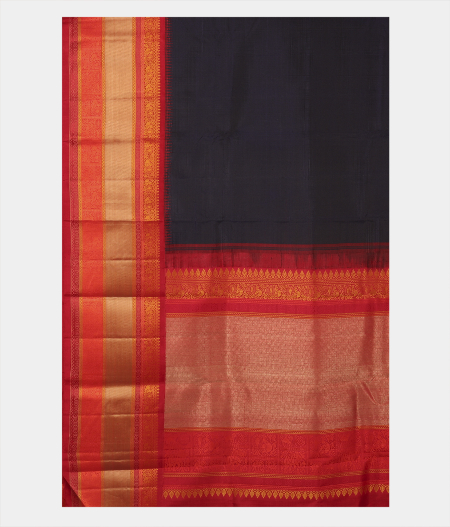Navy Blue Handwoven Kanjivaram Silk Saree T2233614