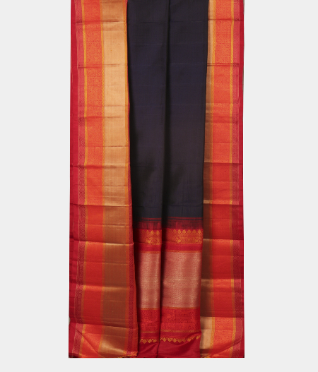 Navy Blue Handwoven Kanjivaram Silk Saree T2233615